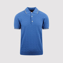 Load image into Gallery viewer, Missoni Zig-Zag Knit Polo Shirt Blue