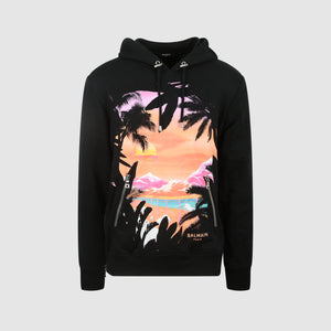 Balmain Palm Oth Hoodie Black