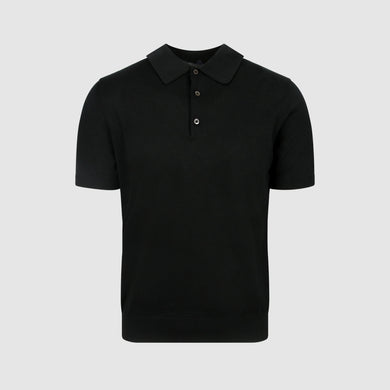 Prada Fine Knit Polo Shirt Black