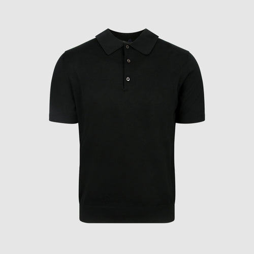 Prada Fine Knit Polo Shirt Black