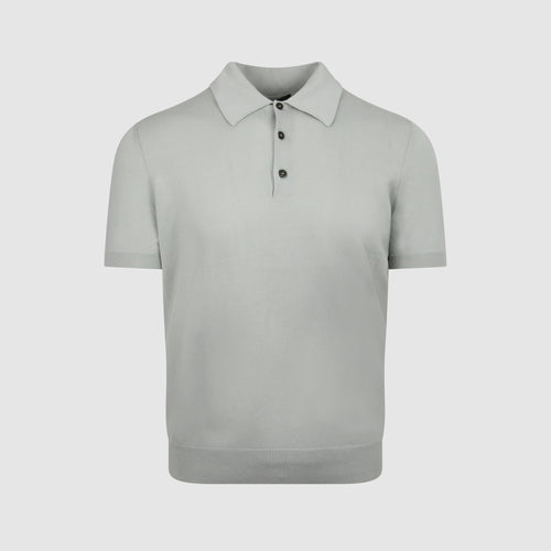 Prada Fine Knit Polo Shirt Light Grey