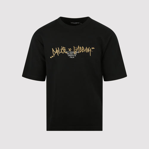 Dolce & Gabbana Embroidered Logo T-Shirt Black