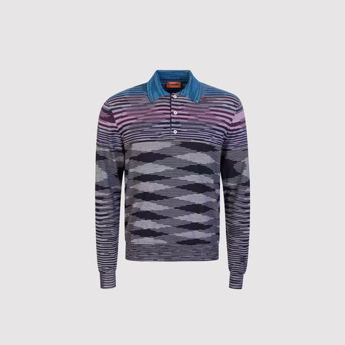 Missoni Striped Knitted Long-Sleeved Polo Shirt