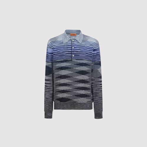 Missoni Striped Knitted Long-Sleeved Polo Shirt