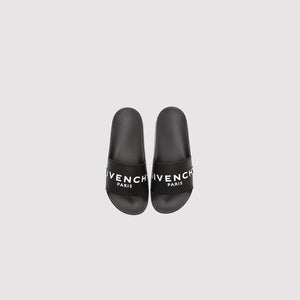 Givenchy Transparent Logo Print Slides Black