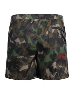 VALENTINO camouflage heart print swim shorts