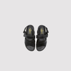 VLTN Leather Sandals In Black