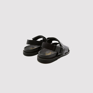 VLTN Leather Sandals In Black