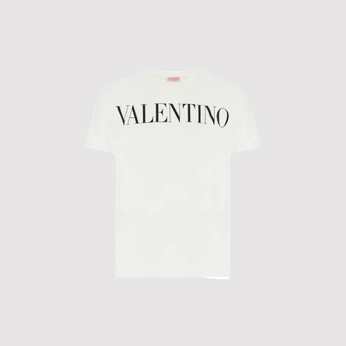 Valentino Logo Printed Crew Neck T-Shirt White